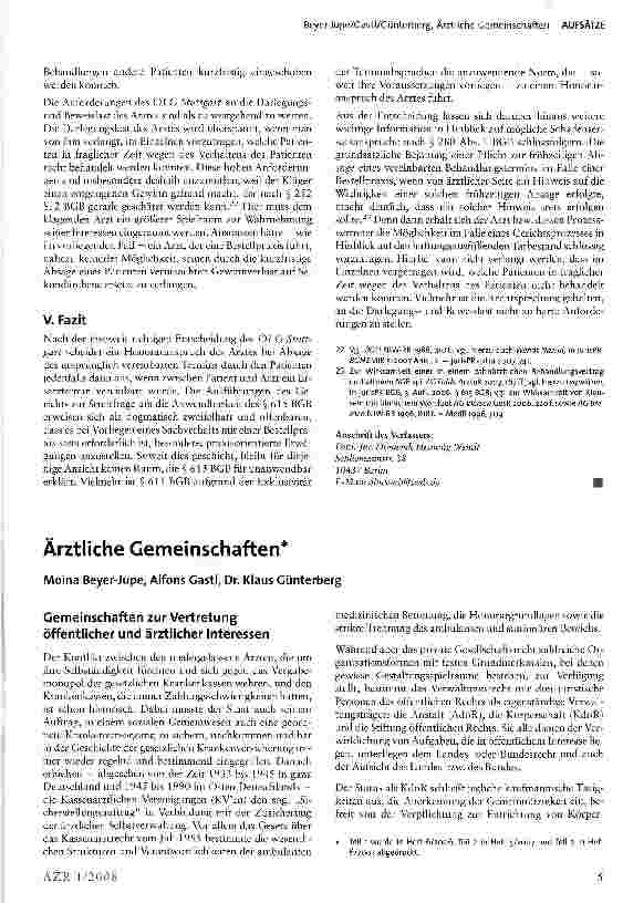 Vorschauseite 1: Ärztliche Gemeinschaften