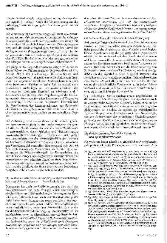 Vorschauseite 3: Höchstpreise, Sicherheit und Berufsfreiheit in der Arzneimittelversorgung (Teil 1)