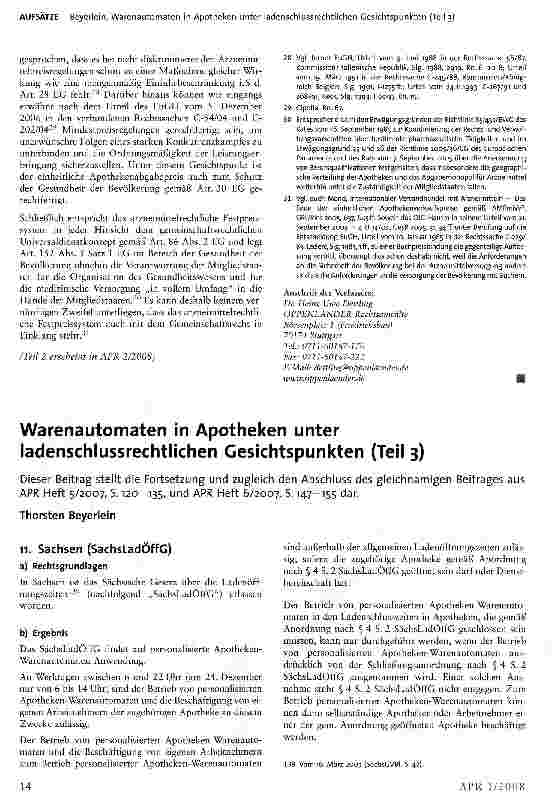 Vorschauseite 5: Höchstpreise, Sicherheit und Berufsfreiheit in der Arzneimittelversorgung (Teil 1)