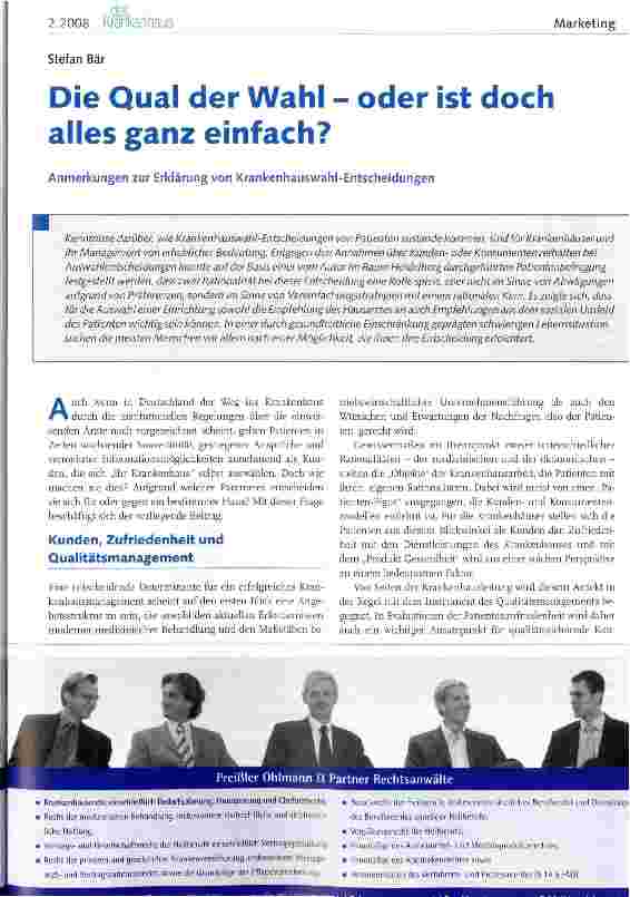 Vorschauseite 1: Die Qual der Wahl - oder ist doch alles ganz einfach?