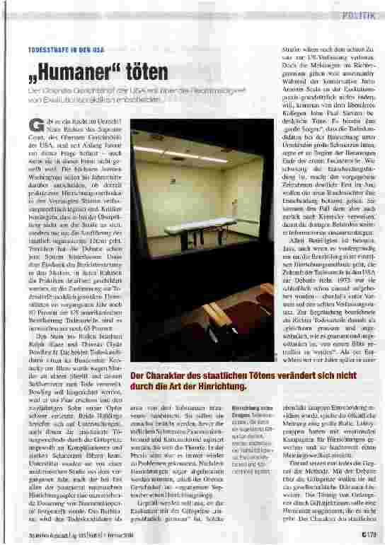 Vorschauseite 1: „Humaner töten