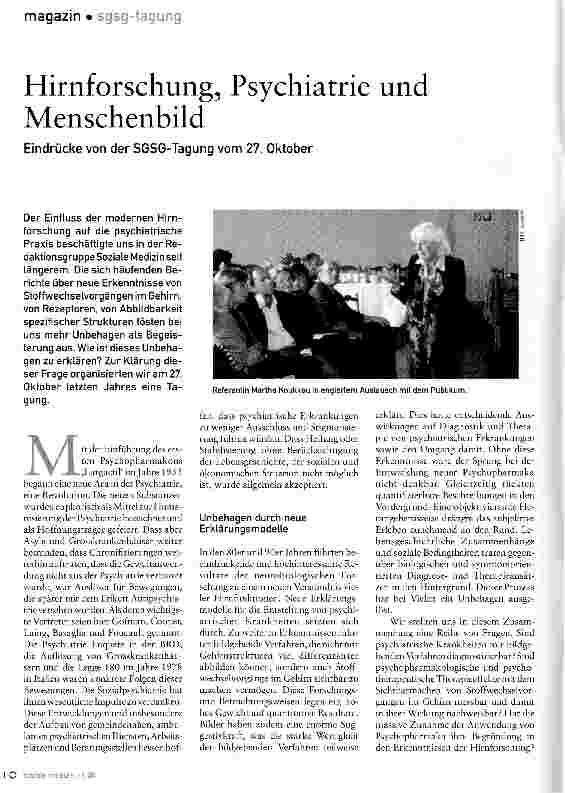 Vorschauseite 1: Hirnforschung, Psychiatrie und Menschenbild