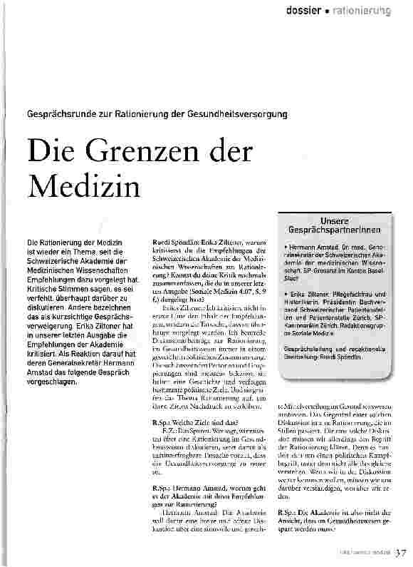 Vorschauseite 1: Die Grenzen der Medizin