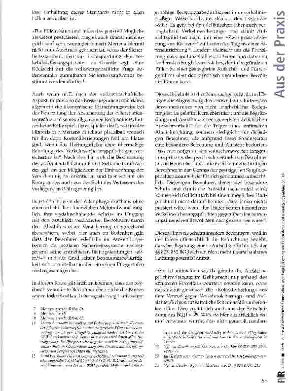 Vorschauseite 3: Zu den Aufsichtspflichten einer Altenund Pflegeeinrichtung über einen dementieil erkrankten Bewohner (2. Teil)