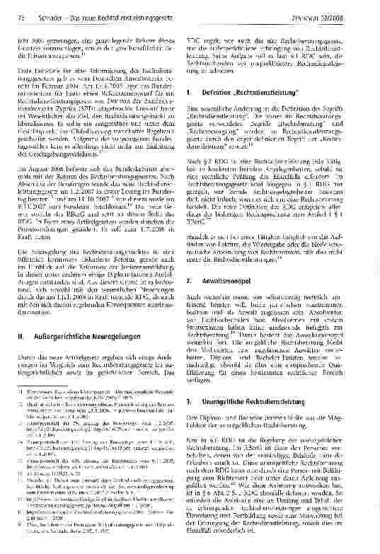 Vorschauseite 2: Das neue Rechtsdienstleistungsgesetz
