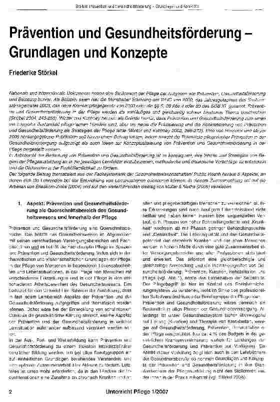 Vorschauseite 1: Prävention und Gesundheitsförderung Grundlagen und Konzepte