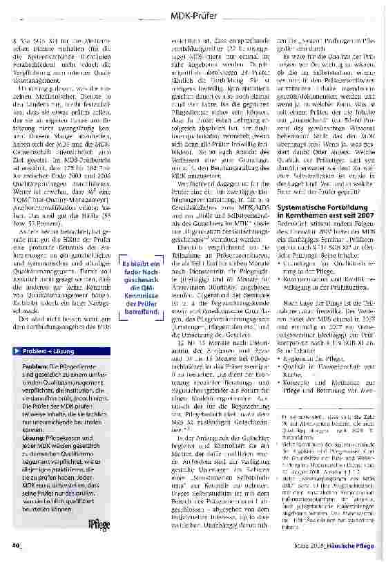 Vorschauseite 2: Wer prüft die MDK-Prüfer?