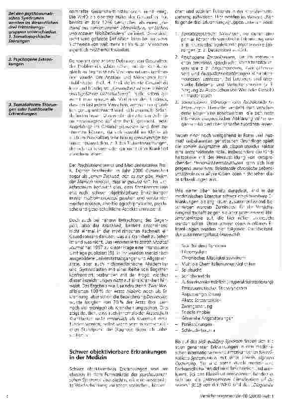 Vorschauseite 2: Schwer objektivierbare Erkrankungen aus der Sicht der Versicherungsmedizin