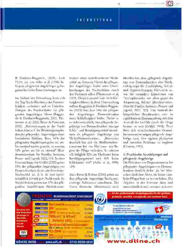 Vorschauseite 2: die häusliche betreuung demenzkranker menschen und ihre auswirkungen auf pflegende ansehörige - eine literaturübersicht