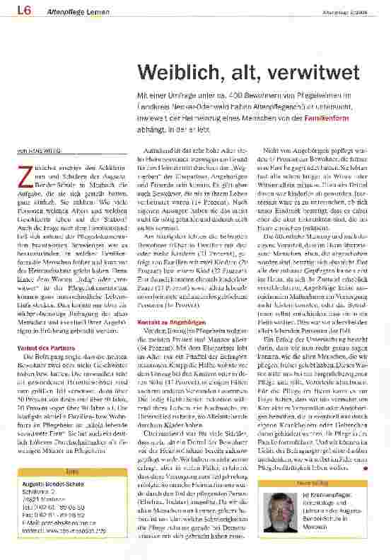 Vorschauseite 1: Weiblich, alt, verwitwet
