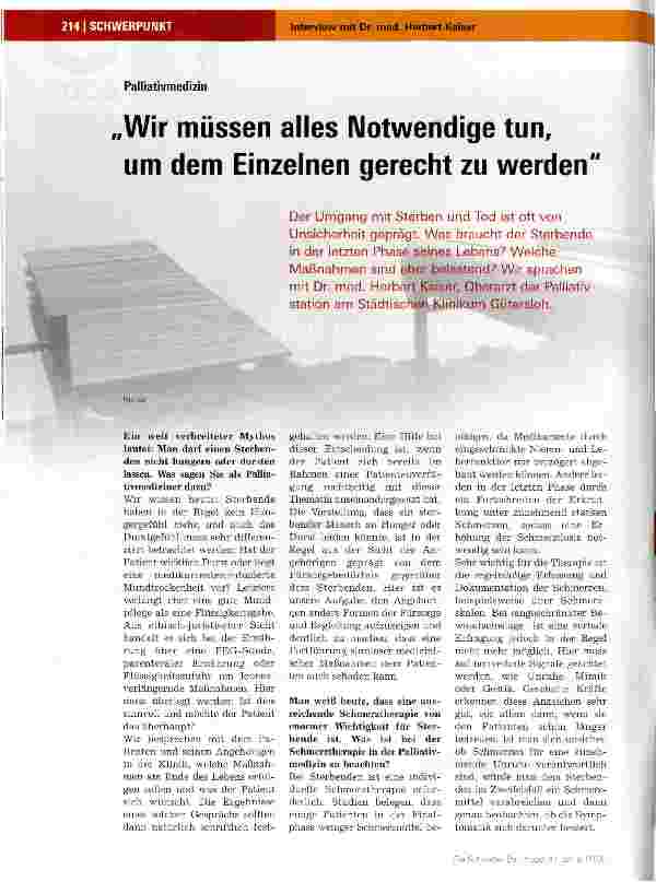 Vorschauseite 1: Wir müssen alles Notwendige tun, um dem Einzelnen gerecht zu werden