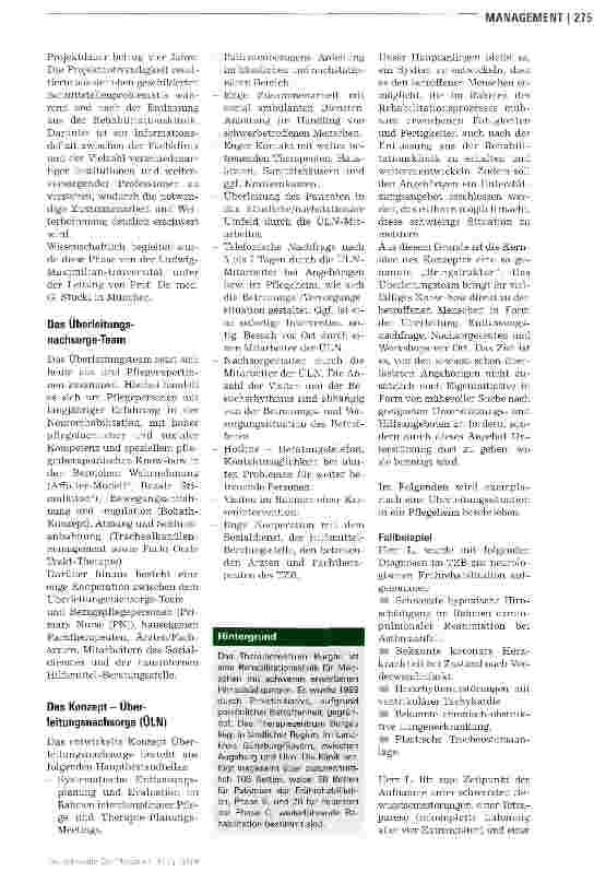 Vorschauseite 2: Uberleitungsnachsorge des Therapiezentrums Burgau