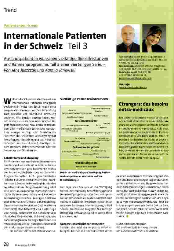 Vorschauseite 1: Internationale Patienten in der Schweiz Teil 3