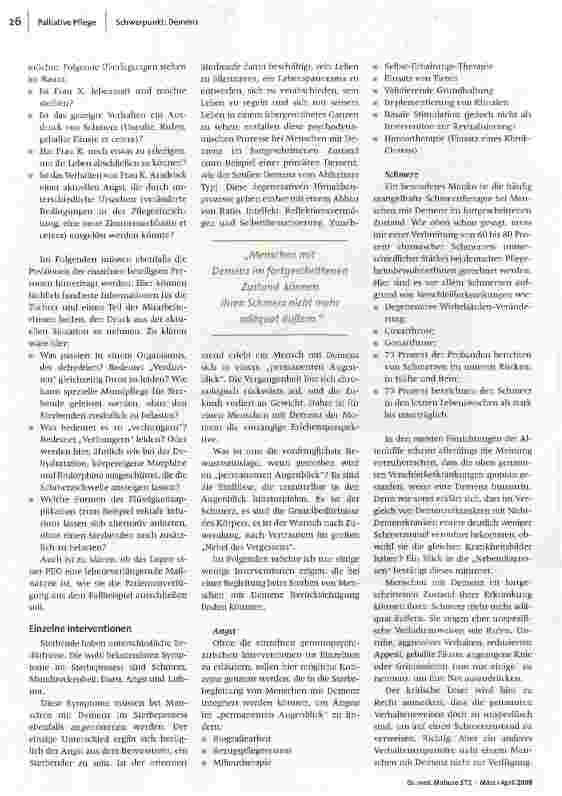 Vorschauseite 3: Palliative Pflege von Menschen mit Demenz