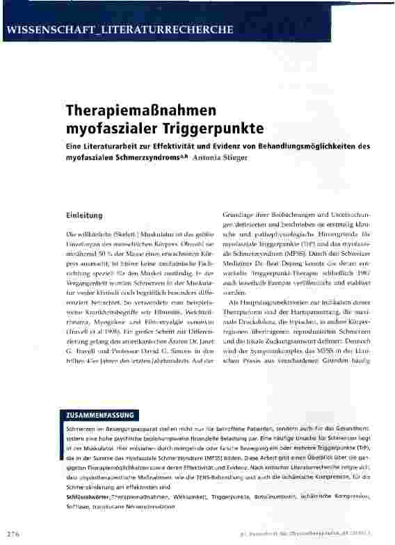 Vorschauseite 1: Therapiemaßnahmen myofaszialer Triggerpunkte