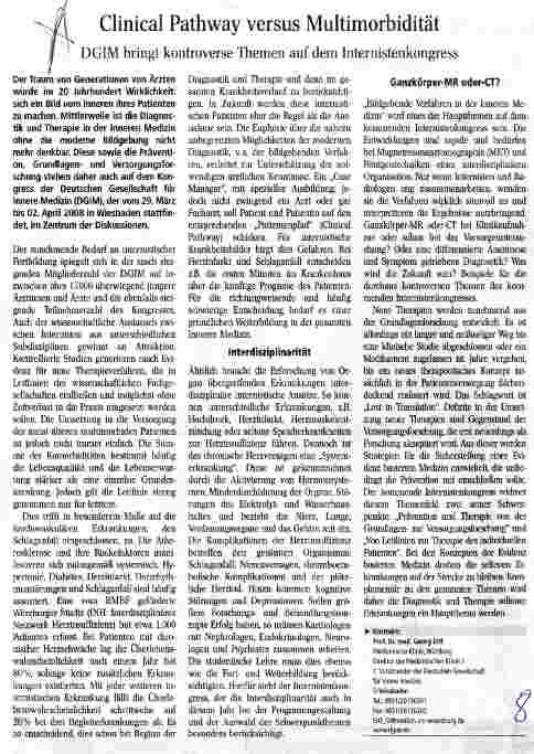 Vorschauseite 1: Clinical Pathway versus Multimorbidität