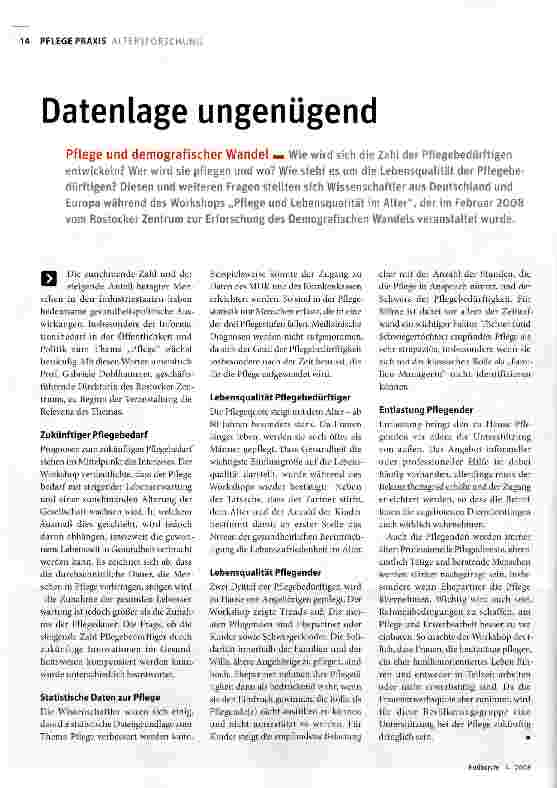 Vorschauseite 1: Datenlage ungenügend