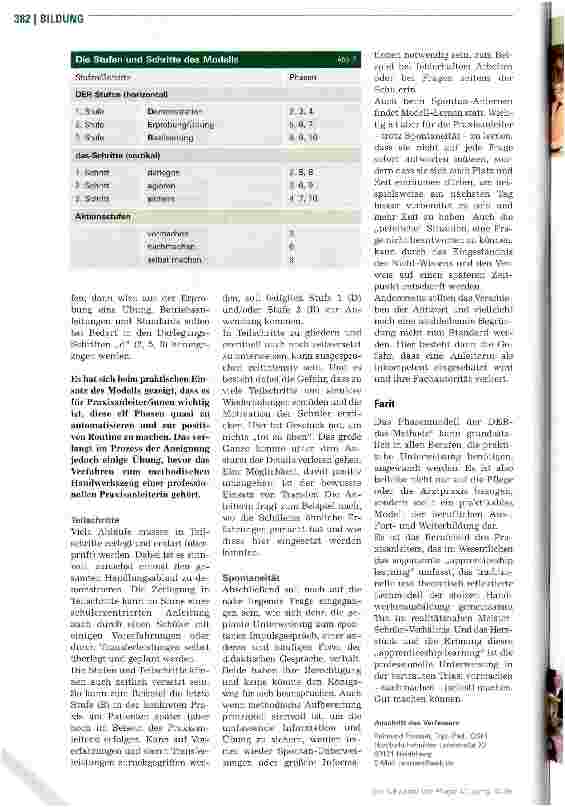 Vorschauseite 3: Phasen-Modell erleichtert Unterweisung in der Pflegeausbildung
