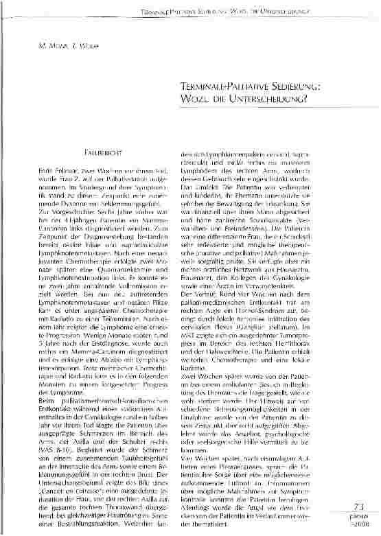Vorschauseite 1: TERMINALE-PALLIATIVE SEDIERUNG: Wozu DIE UNTERSCHEIDUNG?