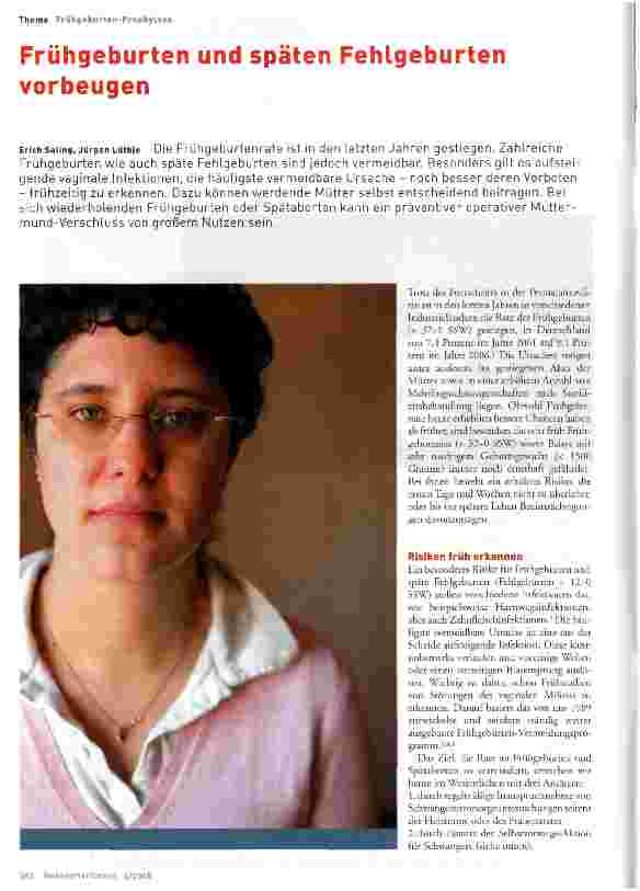 Vorschauseite 1: Frühgeburten und späten Fehlgeburten vorbeugen