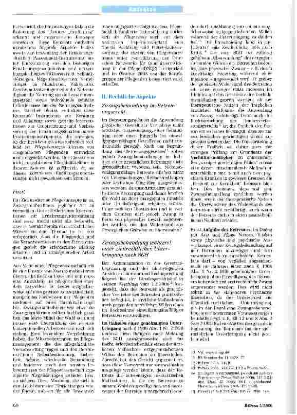 Vorschauseite 4: Zwangsbehandlung und Zwangsernährung in der stationären Altenhilfe?