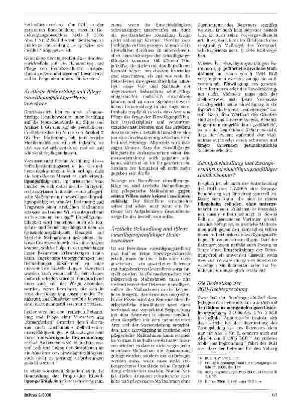 Vorschauseite 5: Zwangsbehandlung und Zwangsernährung in der stationären Altenhilfe?