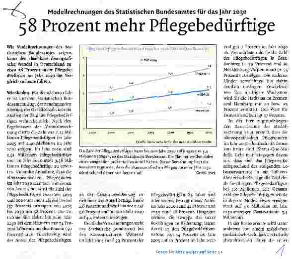 Vorschauseite 1: 58 Prozent mehr Pflegebedürftige