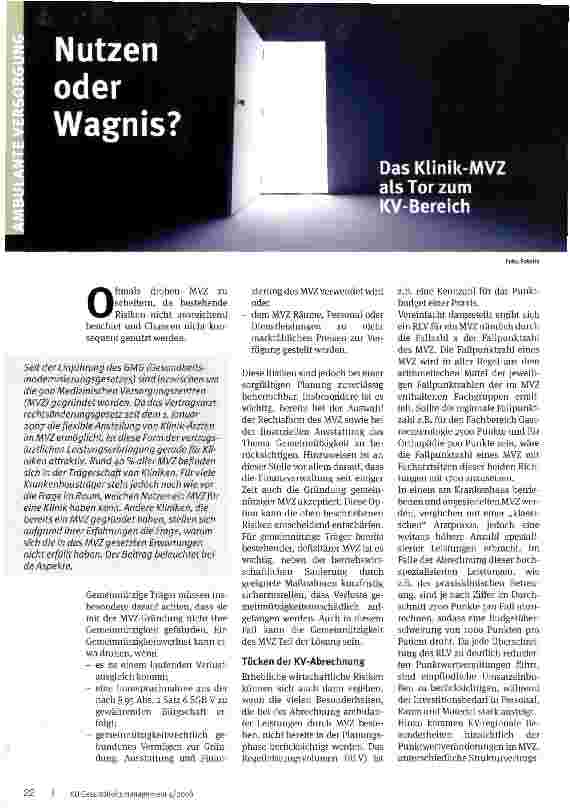 Vorschauseite 1: Nutzen oder Wagnis?