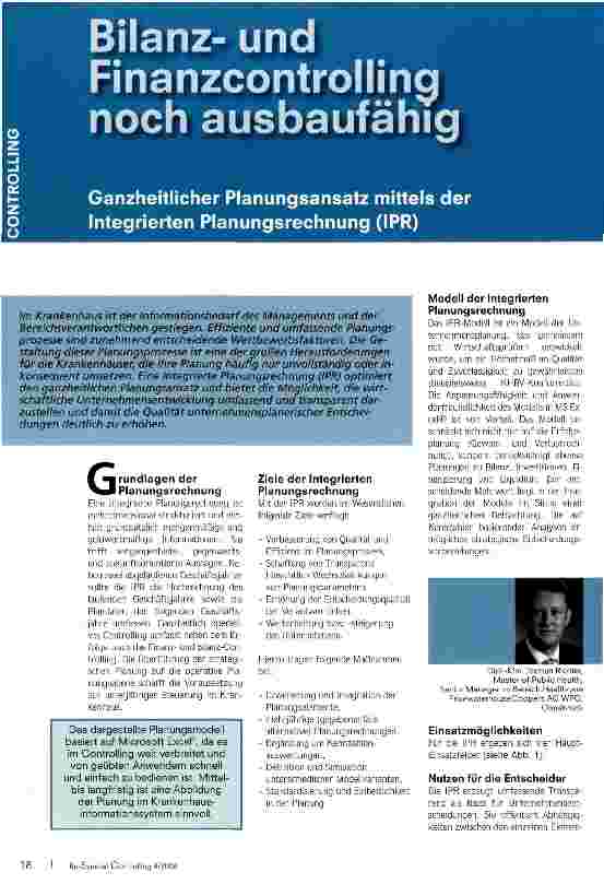 Vorschauseite 1: Bilanzund Finanzcontrolling noch ausbaufähig
