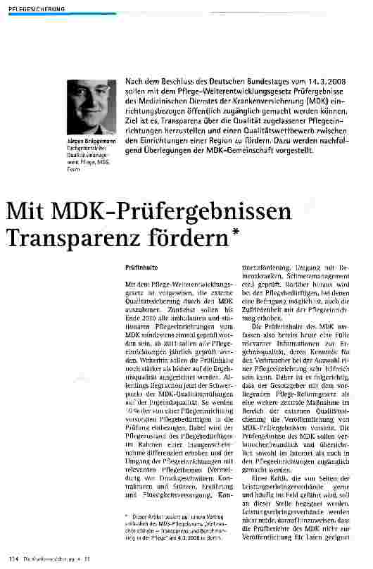 Vorschauseite 1: Mit MDK-Prüfergebnissen Transparenz fordern