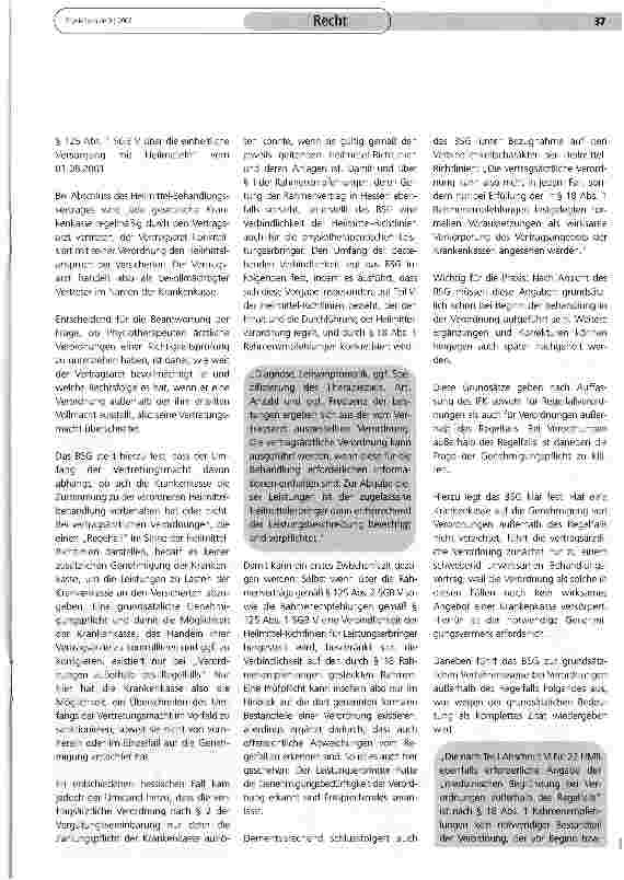 Vorschauseite 2: BSG-Urteil über „Prüfpflichten von Therapeuten