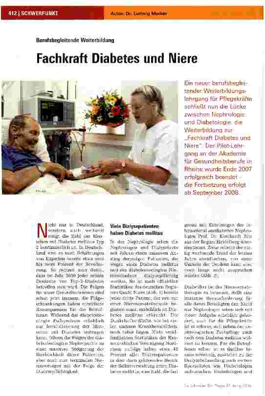 Vorschauseite 1: Fachkraft Diabetes und Niere