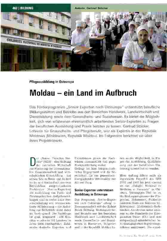 Vorschauseite 1: Moldau - ein Land im Aufbruch
