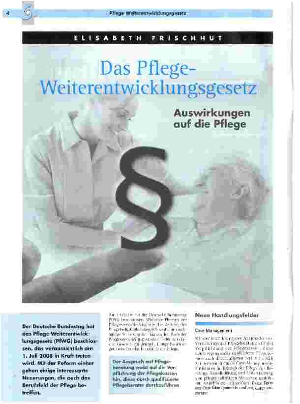 Vorschauseite 1: Das Pflege-Weiterentwicklungsgesetz