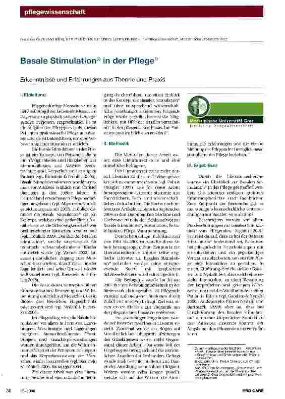 Vorschauseite 1: Basale Stimulation® in der Pflege