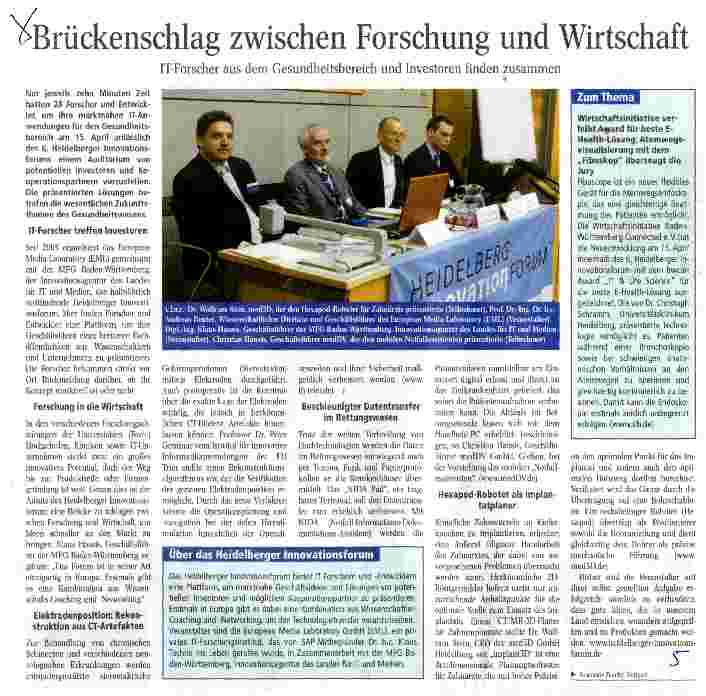 Vorschauseite 1: Brückenschlag zwischen Forschung und Wirtschaft