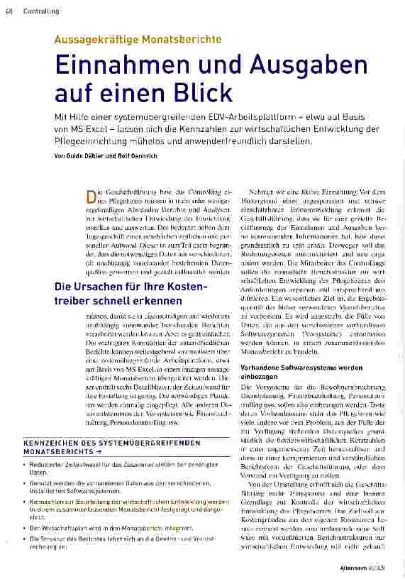 Vorschauseite 1: Einnahmen und Ausgaben auf einen Blick