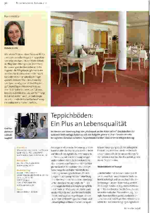 Vorschauseite 1: Teppichböden: Ein Plus an Lebensqualität