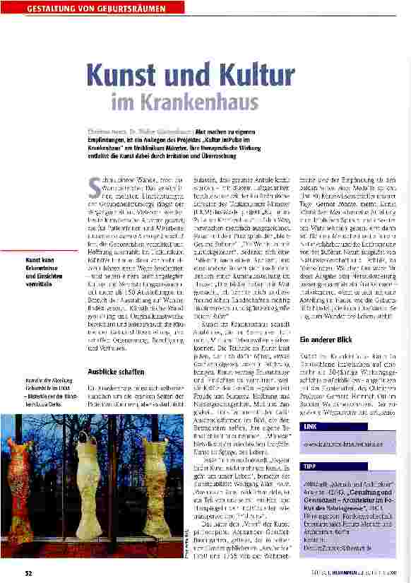 Vorschauseite 1: Kunst und Kultur im Krankenhaus