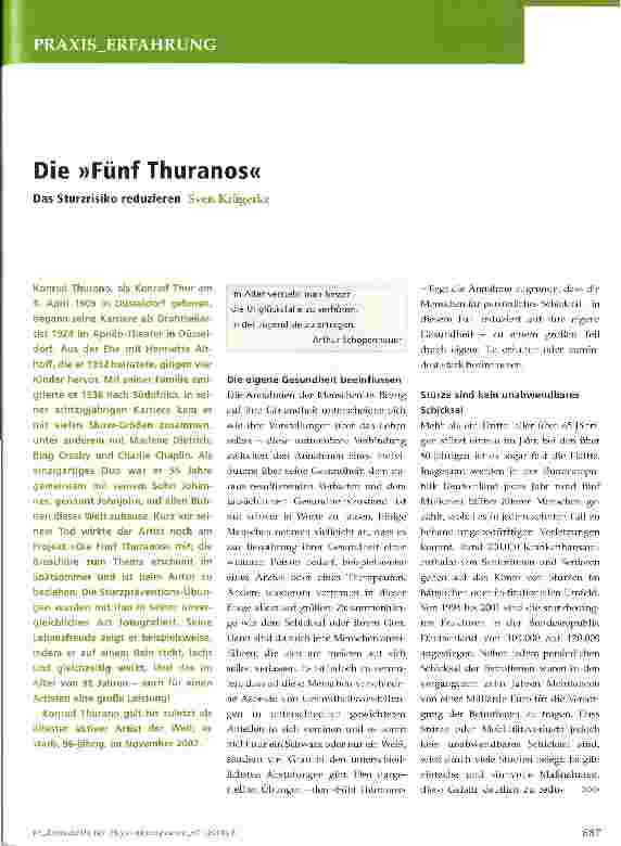 Vorschauseite 1: Die »Fünf Thuranos«- Das Sturzrisiko reduzieren