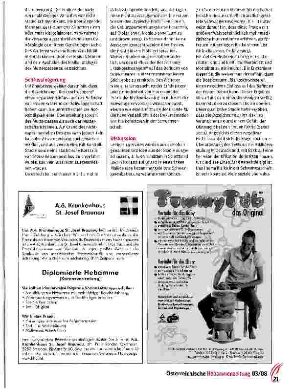 Vorschauseite 2: Forschungsecke Einfluss der Schwangerenvorsorge auf das Befinden von Frauen in der Schwangerschaft