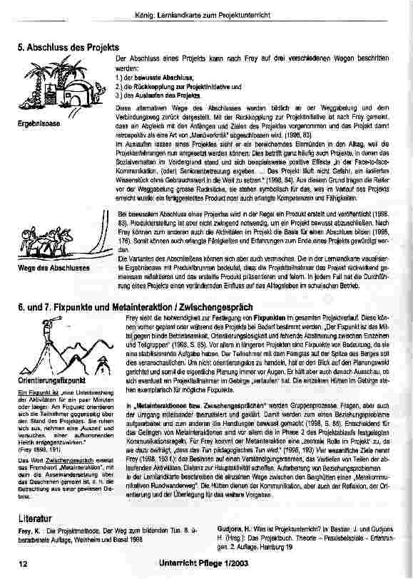 Vorschauseite 5: Lernlandkarte Projektunterricht in Anlehnung an die Projektmethode von Karl Frey
