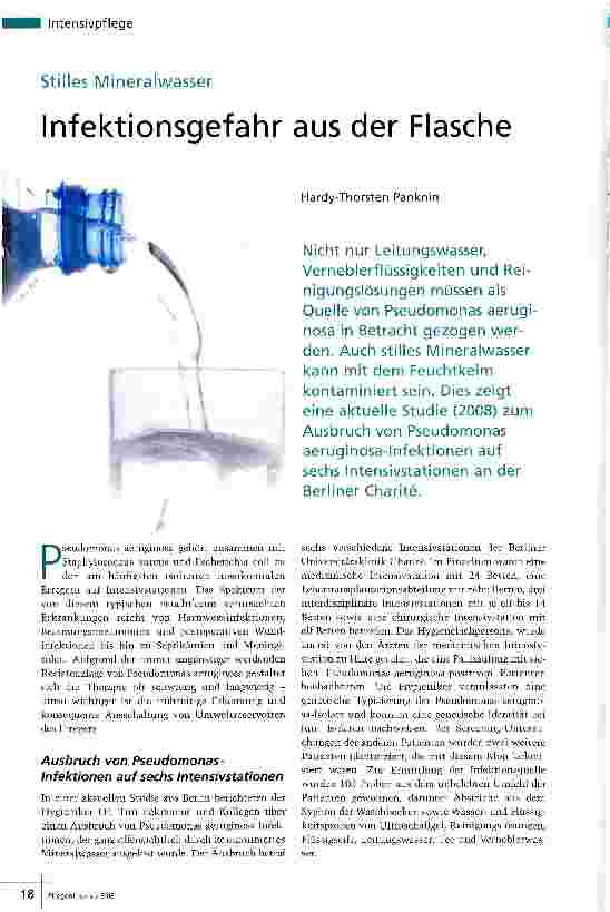 Vorschauseite 1: Infektionsgefahr aus der Flasche