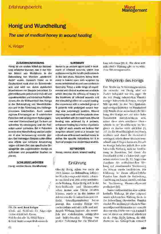 Vorschauseite 1: Honig und Wundheilung