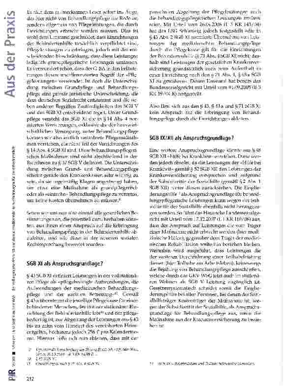 Vorschauseite 2: § 37 SGB V im GKV-WSG -die Stellungnahme des G-BA und daraus resultierende Herausforderungen für die Behindertenhilfe