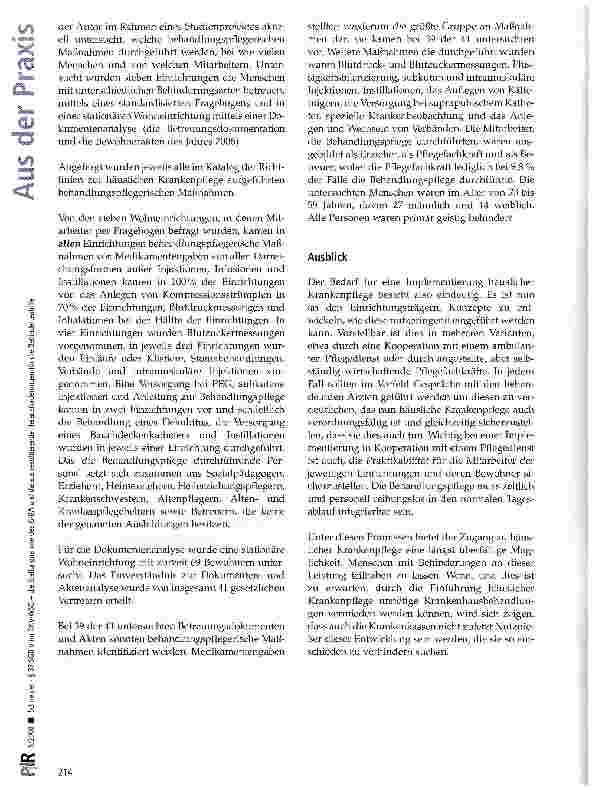Vorschauseite 4: § 37 SGB V im GKV-WSG -die Stellungnahme des G-BA und daraus resultierende Herausforderungen für die Behindertenhilfe