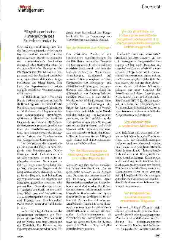 Vorschauseite 2: Expertenstandard „Pflege von Menschen mit chronischen Wunden