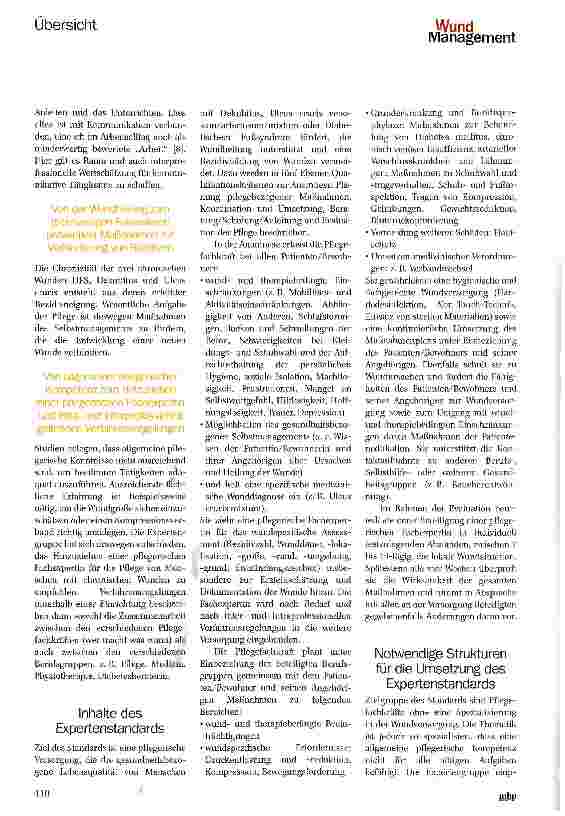 Vorschauseite 3: Expertenstandard „Pflege von Menschen mit chronischen Wunden