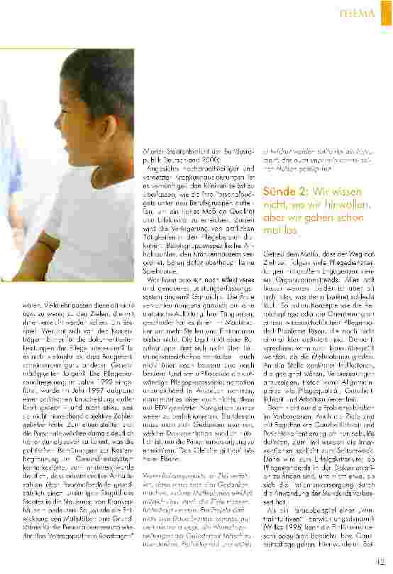 Vorschauseite 4: PROJEKTE DÜRFEN KEIN SELBSTZWECK SEIN-ORGANISATION STATIONÄRER PFLEGE - WENN LÖSUNGEN ZU PROBLEMEN WERDEN (TEIL 1):