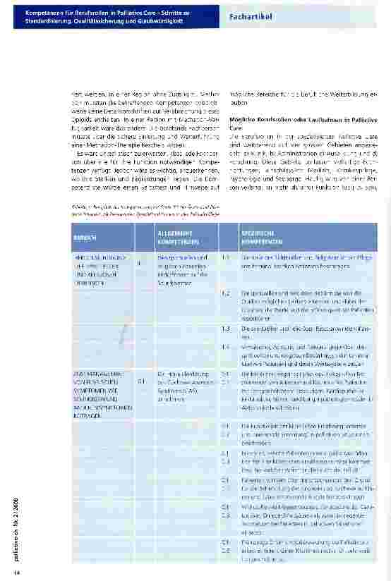 Vorschauseite 4: Kompetenzen für Berufsrollen in Palliative Care - Schritte zu Standardisierung, Qualitätssicherung und Glaubwürdigkeit